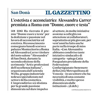 Articolo nel Quotidiano Il Gazzettino